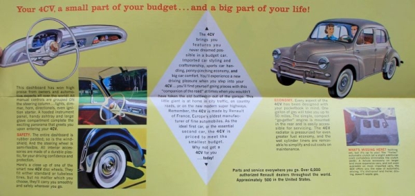 Renault 4 CV Modellprogramm 1958 Automobilprospekt (0102)